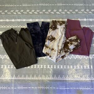 Lot of 4 Lululemon Size 6 Pants, Yoga, Sweatpants, Joggers, great condition!